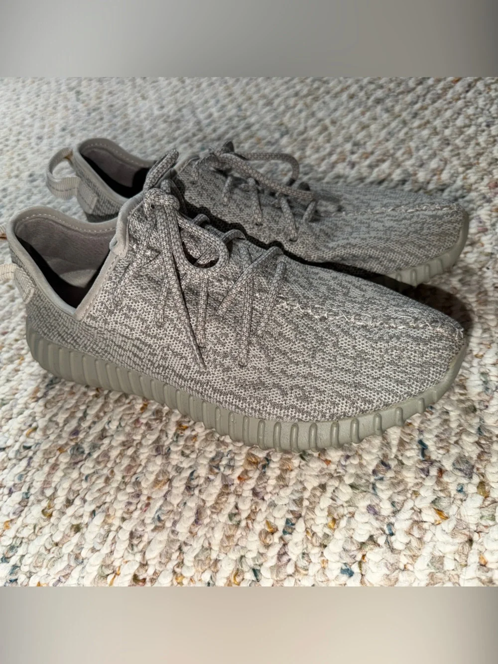 adidas Men's Grey Knit Low-Top Sneakers